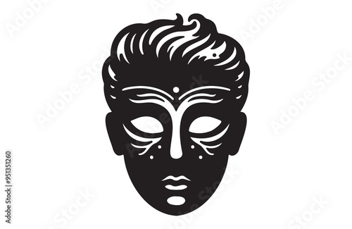 a mask icon of silhouette vector illustration