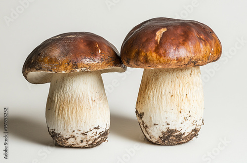 Photography boletus mushrooms on a white background