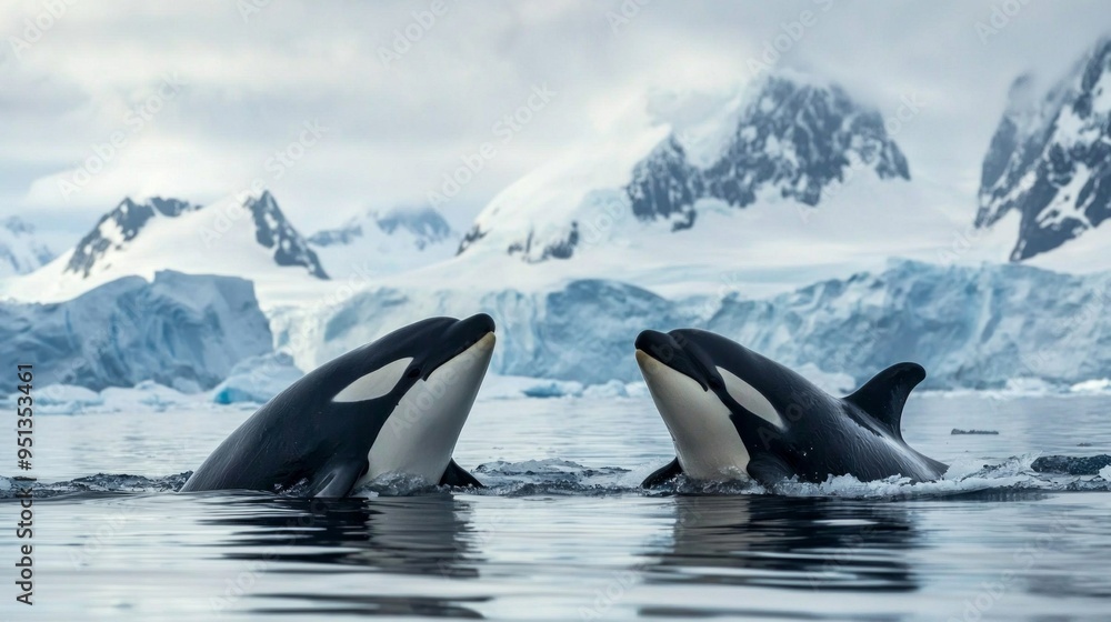 Fototapeta premium Orca or Killer Whales in Antarctica