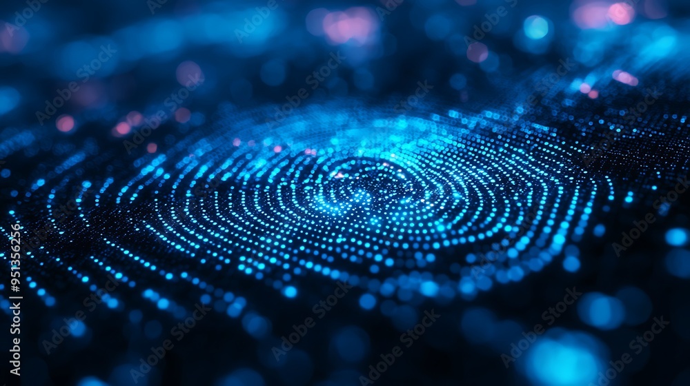 An abstract blue fingerprint design captures the essence of digital security. An abstract blue fingerprint design captures the essence of digital security.