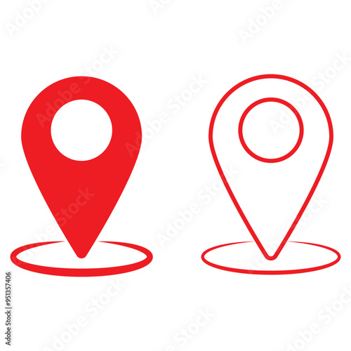 High resolution location pin or map marker icon isolated on White background. EPS 10/AI