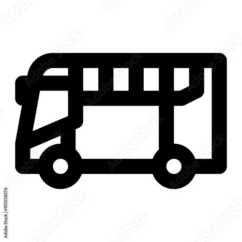 bus, public, transportation, vehicles, conveyance outline icon