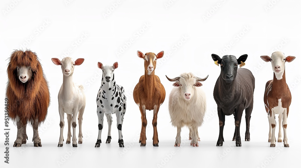 Fototapeta premium a portrait of animals isolated on white background