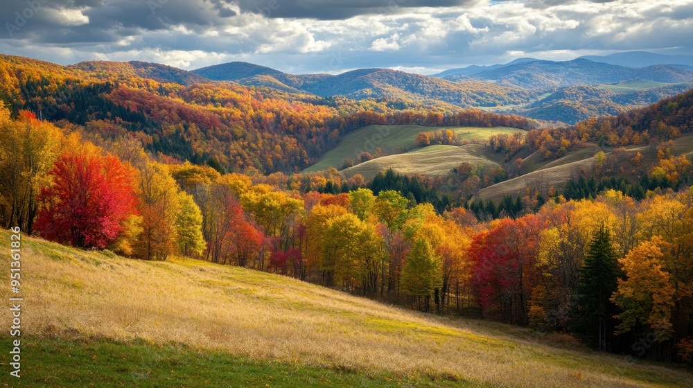 Vibrant Autumn Landscape in the Smoky Mountains Vibrant Autumn Landscape in the Smoky Mountains