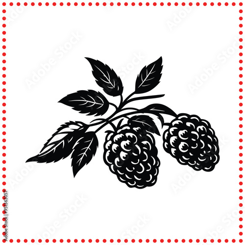 Nature’s Candy  Raspberry Silhouette That Adds a Sweet Touch to Your Designs