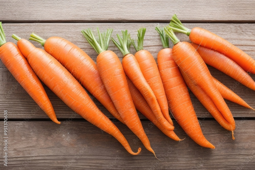 Flat lay carrot over a wooden background Flat lay carrot over a wooden background