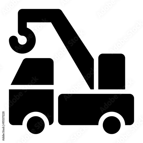 crane, truck, heavy vehicles, derrick, vehicles solid or glyph icon