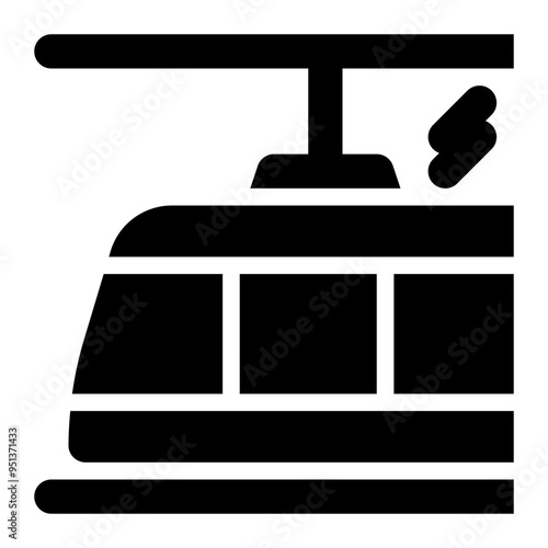 tram, streetcar, tramway, transportation, vehicles solid or glyph icon