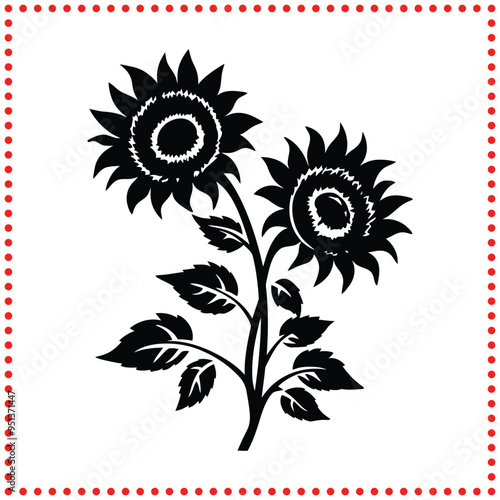 Summer’s Symbol  Classic Sunflower Silhouette for Warm and Bright Designs