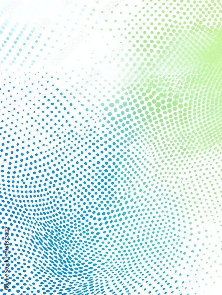 Light Blue and Green Halftone Patterns on a White Background Light Blue and Green Halftone Patterns on a White Background