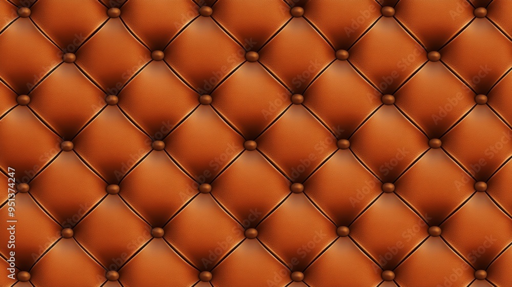 Brown Leather Upholstery Texture with Diamond Stitching and Buttons Brown Leather Upholstery Texture with Diamond Stitching and Buttons