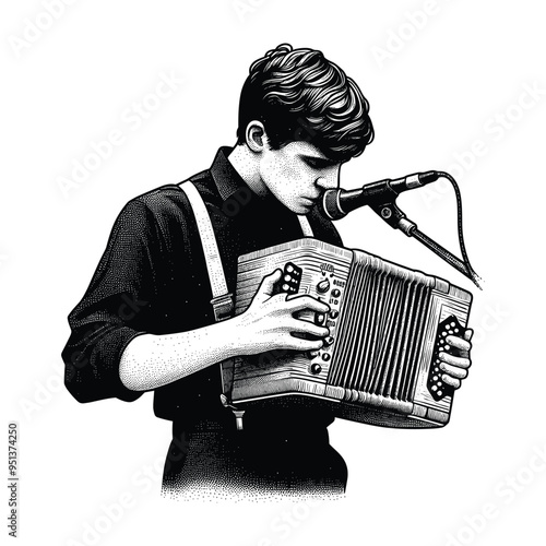 person playing the accordion