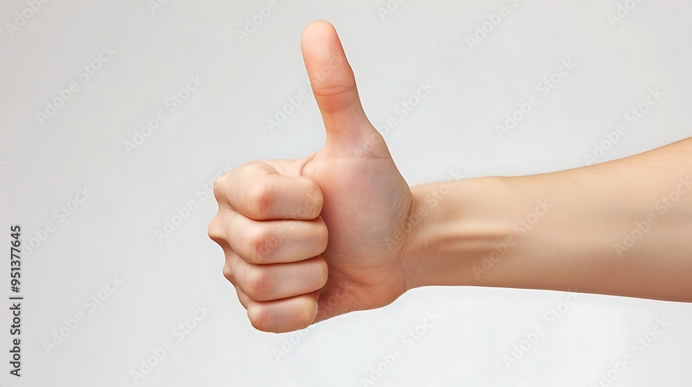 Female hand with thumb up gesture on white background. Isolated. Female hand with thumb up gesture on white background. Isolated.