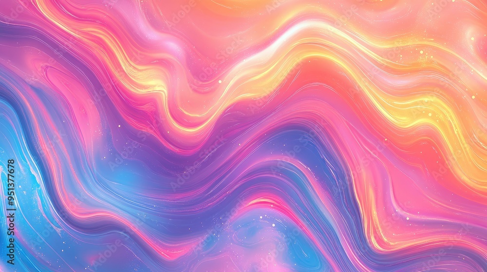 Fototapeta premium Abstract neon liquid wavy background. Liquid art, marbling texture