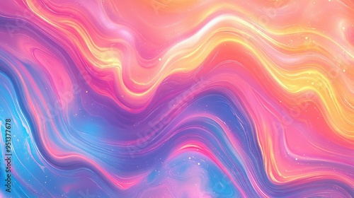 Abstract neon liquid wavy background. Liquid art, marbling texture