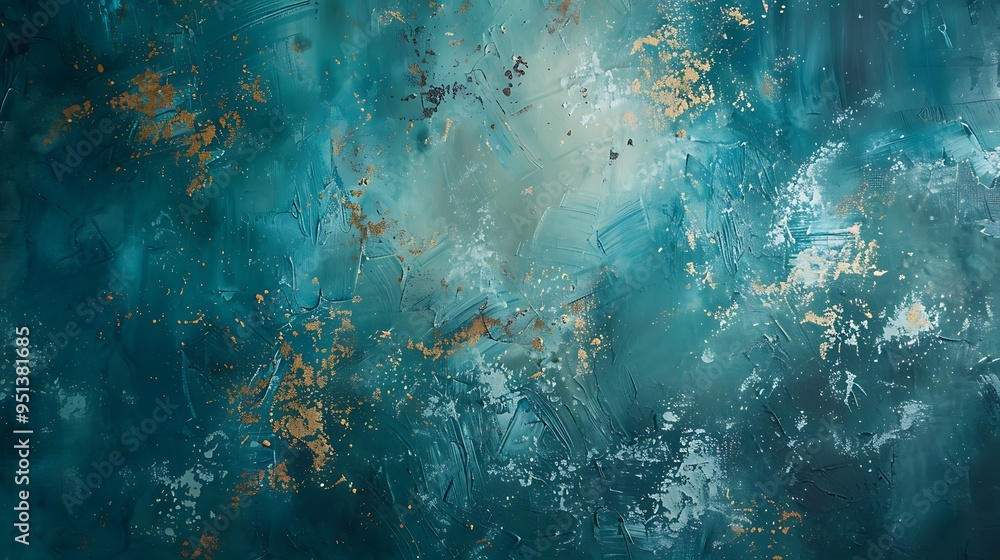Abstract backdrop painting on an aqua acrylic board Abstract backdrop painting on an aqua acrylic board