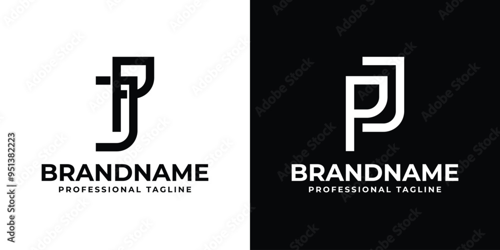 Letters JP and PJ Monogram Logo, suitable for any business with JP or PJ initials Letters JP and PJ Monogram Logo, suitable for any business with JP or PJ initials