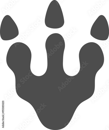 Vector dinosaur footstep icon. Dino foot imprint illustration for kids. Funny ancient animal step clipart for children isolated on white. Cartoon paleontology logo picture