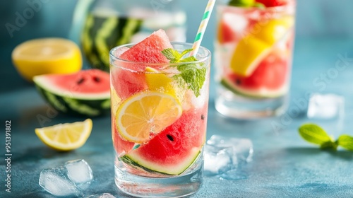 Hydrating summertime: watermelon lemon water