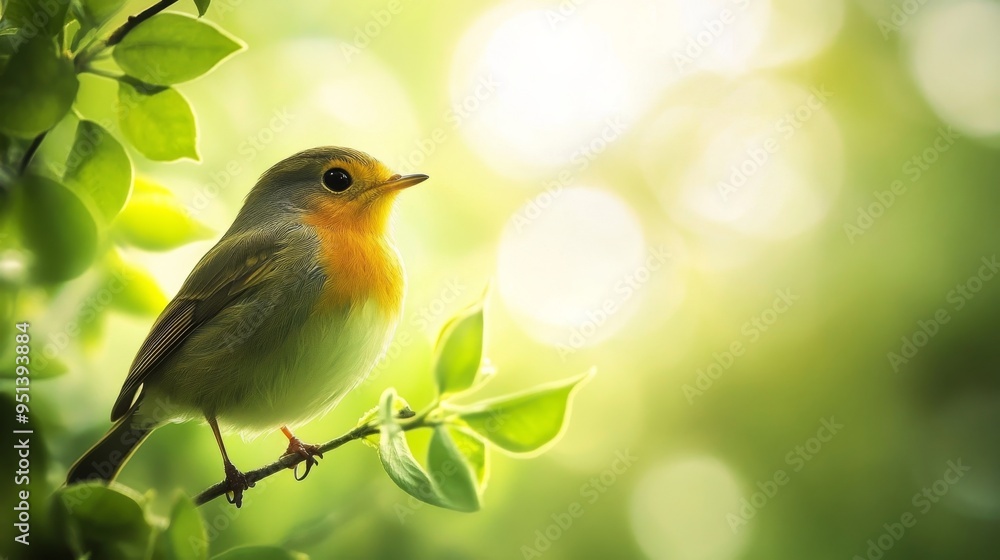 Obraz premium Charming avian amidst emerald hues