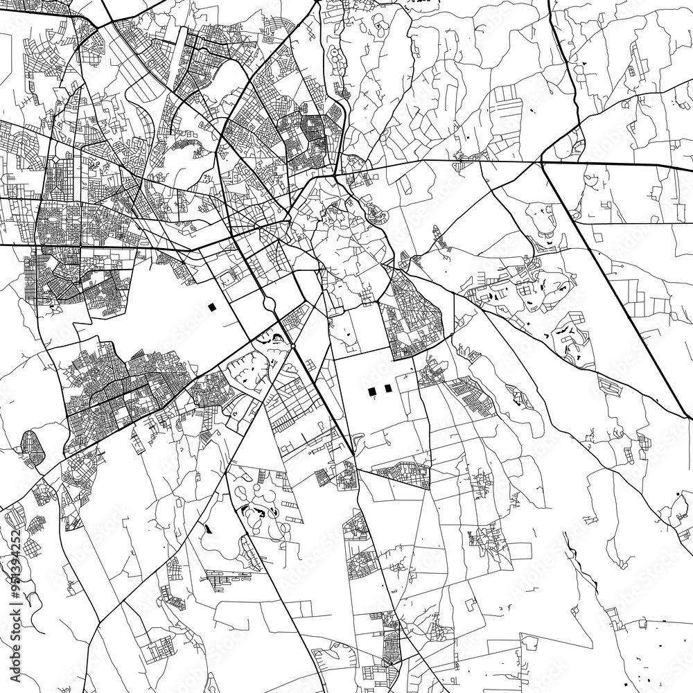 City Monochrome Black and White Minimalist Street Road Aesthetic Decoration Map City Monochrome Black and White Minimalist Street Road Aesthetic Decoration Map