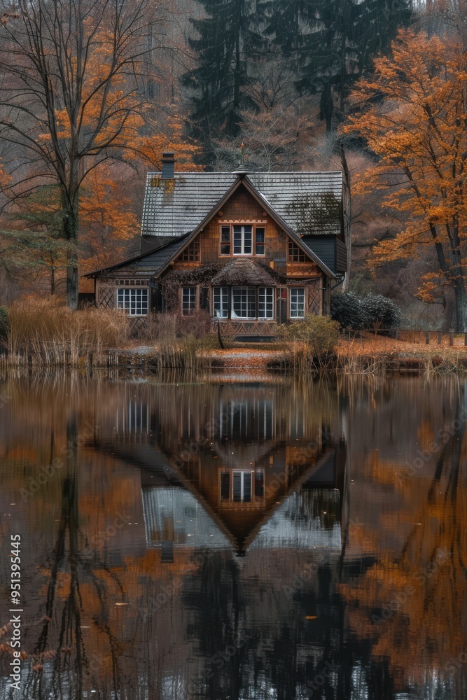 Fototapeta premium A house near the lake