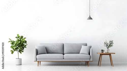 Chic Home Improvement Banner Sleek Minimalist Living Room with Scandinavian Style Furnishings