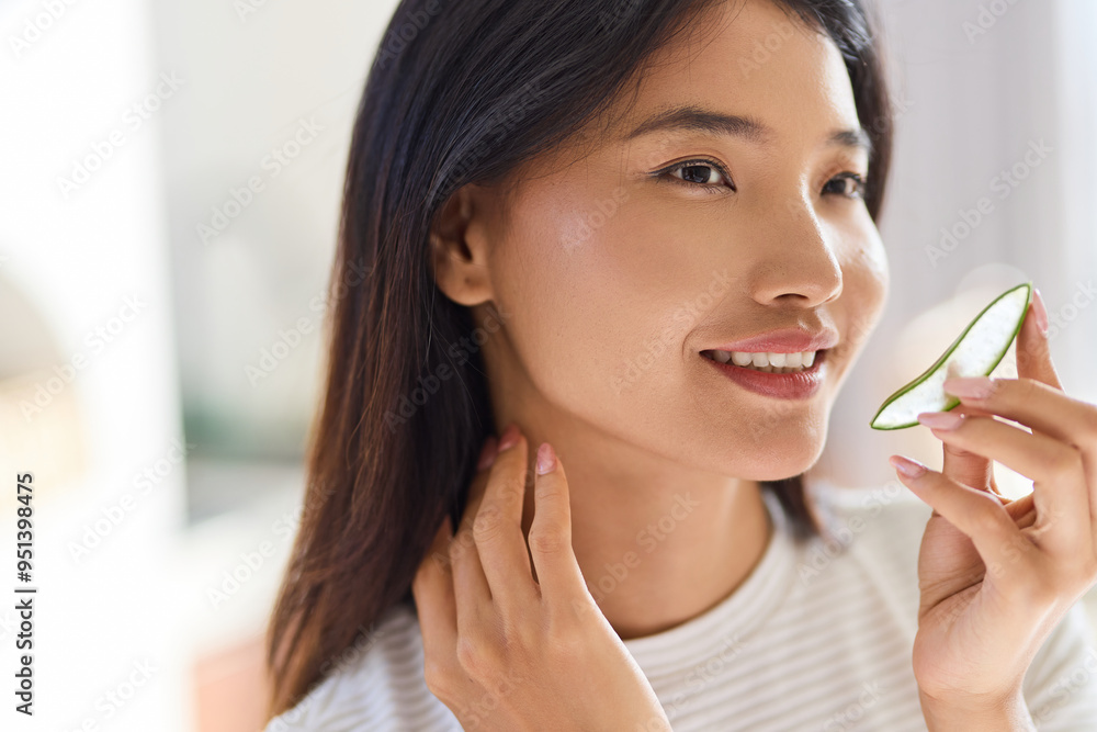 Natural Skincare Routine. Woman Enjoying Skincare Routine With Aloe Vera. Natural Beauty And Wellness At Home, Radiating A Sense Of Peace And Rejuvenation. Natural Skincare Routine. Woman Enjoying Skincare Routine With Aloe Vera. Natural Beauty And Wellness At Home, Radiating A Sense Of Peace And Rejuvenation.