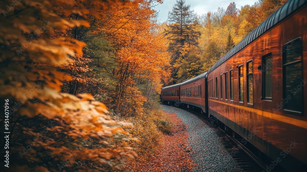 Autumn Train Adventure Through the Vibrant Forest Landscape Autumn Train Adventure Through the Vibrant Forest Landscape