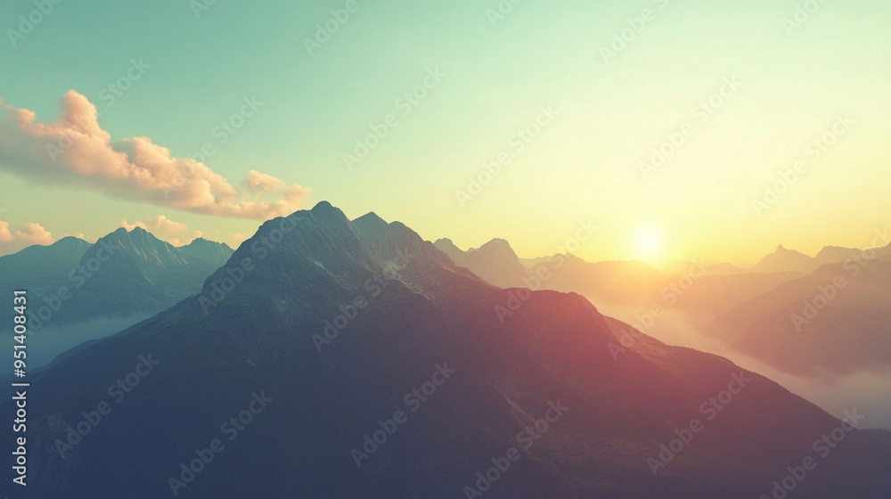 Fototapeta premium Majestic mountain range at sunrise