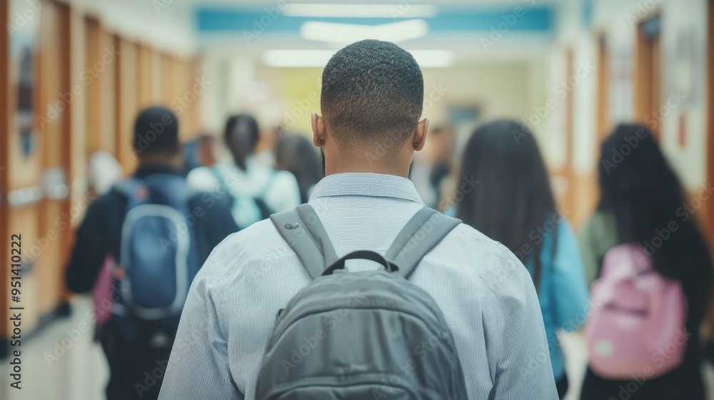 Students Walking Down a School Hallway Students Walking Down a School Hallway