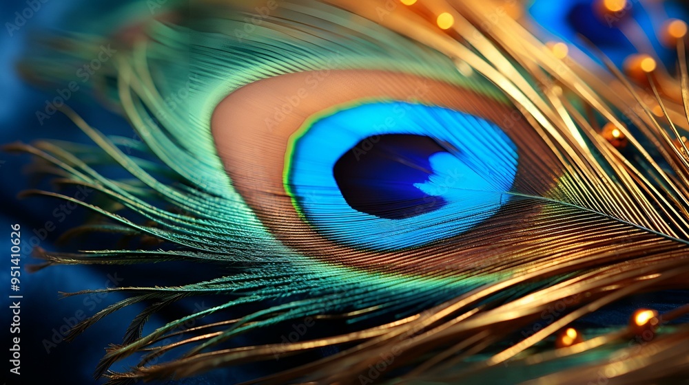 Obraz premium a close up of a peacock feather. 