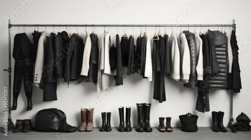 Minimalist Black and White Clothing Rack