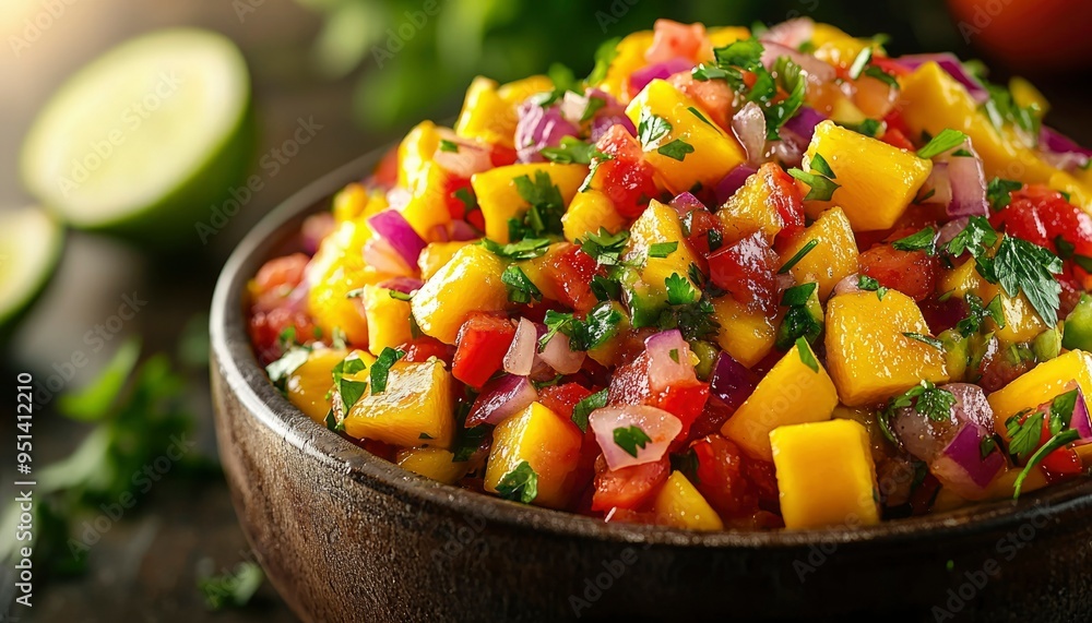 Mango Salsa with Red Onion and Cilantro Mango Salsa with Red Onion and Cilantro