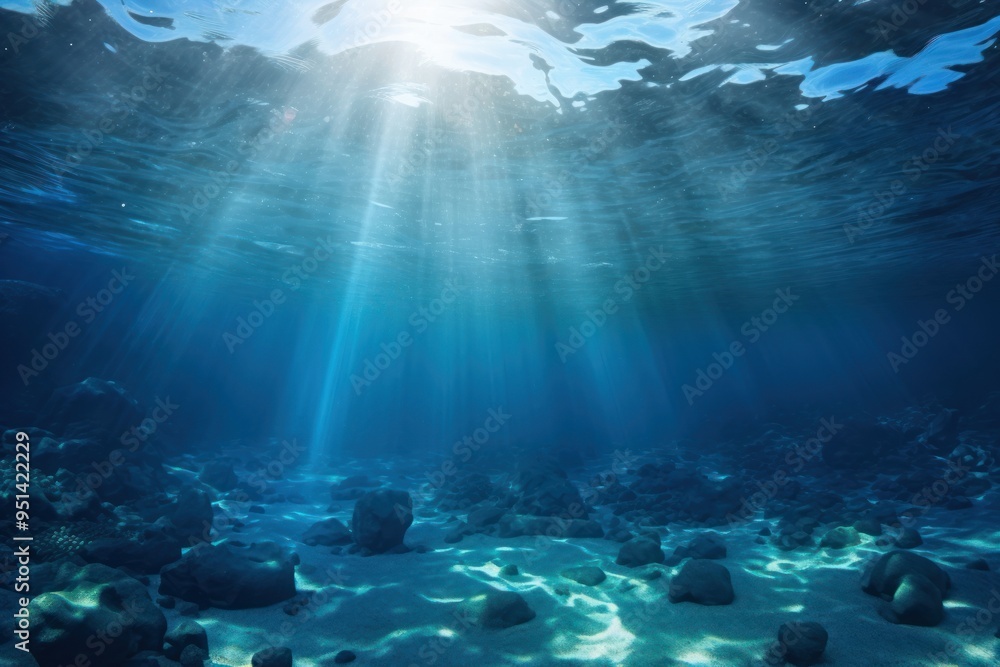 Fototapeta premium Empty ocean underwater backgrounds outdoors.