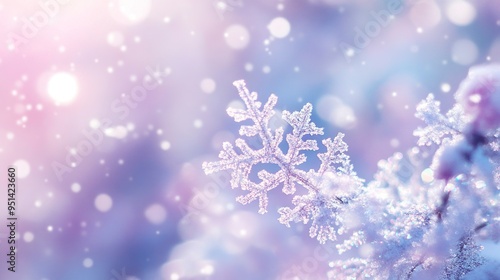 snowing and snowflake Serenade background illustration Snowfall Serenade, Delicate Snowflakes on Blurred Winter Background.