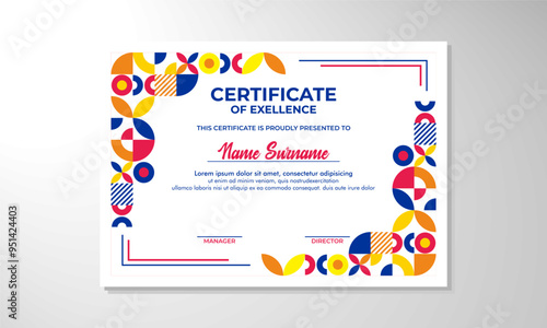 Modern flat certificate design template