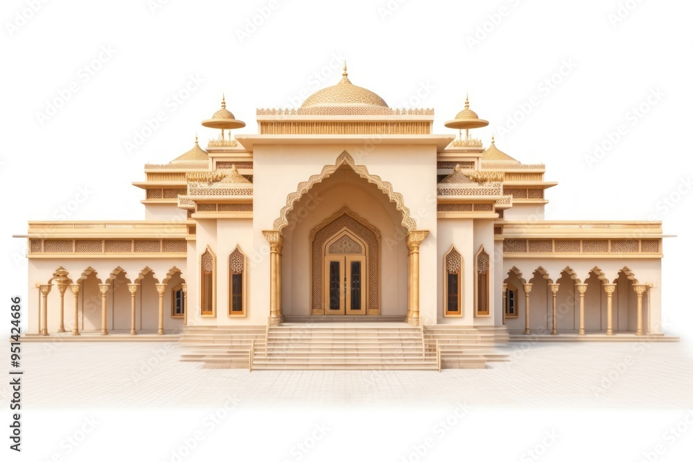 Obraz premium Architecture building temple white background.