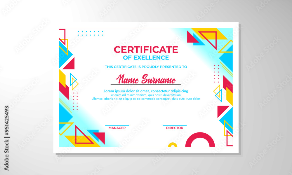 Modern flat certificate design template Modern flat certificate design template