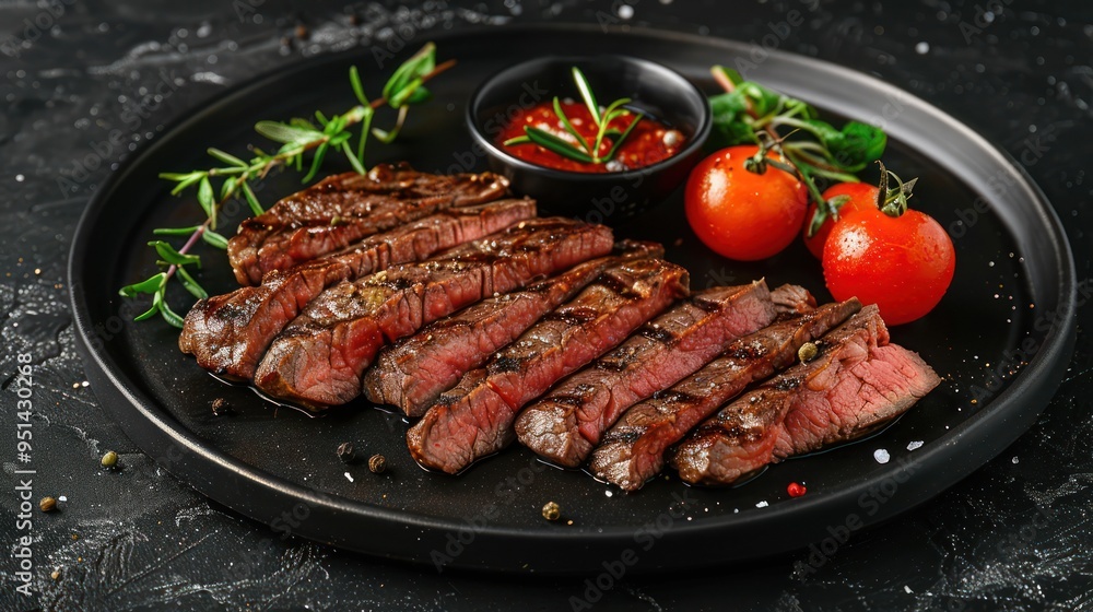 Grilled Steak with Tomatoes and Rosemary