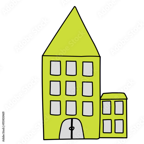 doodle illustration of a house or multi-storey building