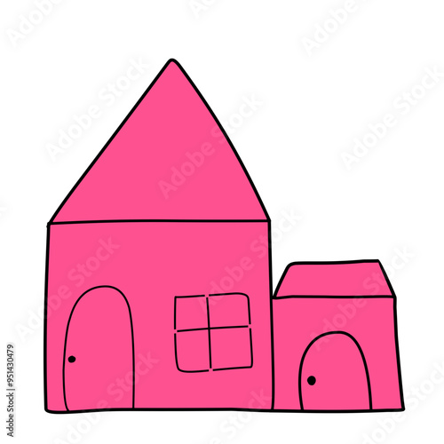 doodle illustration of a house or multi-storey building