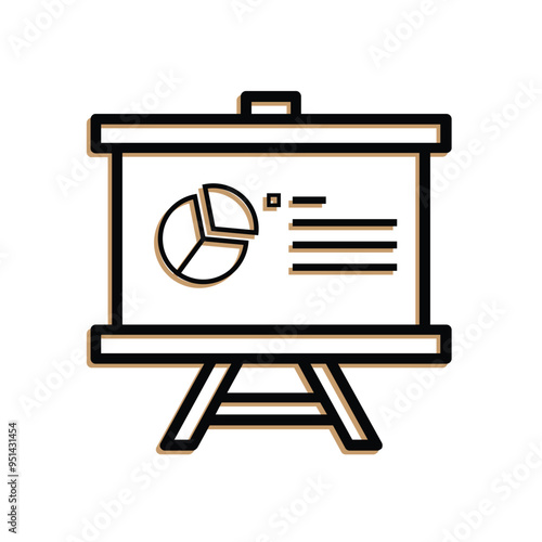 results. research, diagrams. outline design style icon. Suitable for use for education, business, competitions. vector design template