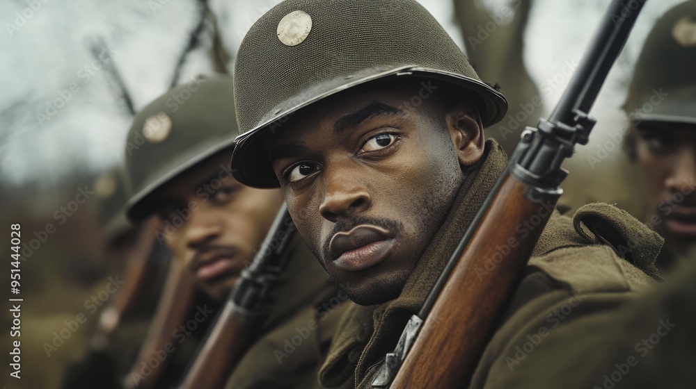 Close-up Portrait of a Determined Soldier in Military Gear Close-up Portrait of a Determined Soldier in Military Gear