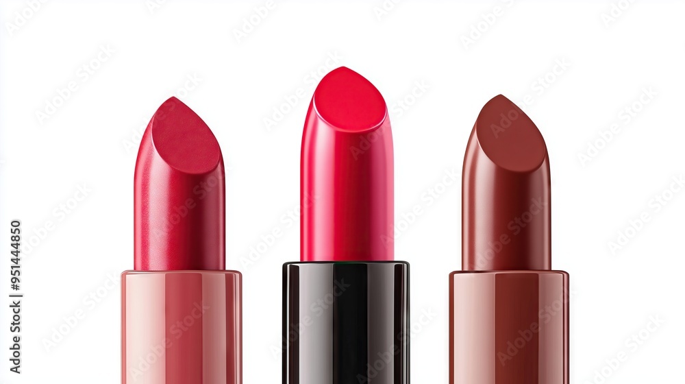Set of lipstick on white background Set of lipstick on white background