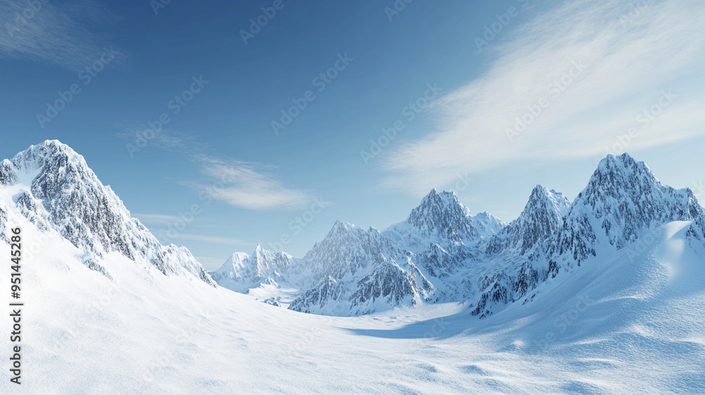 Obraz premium Snow-covered mountains with a clear blue sky