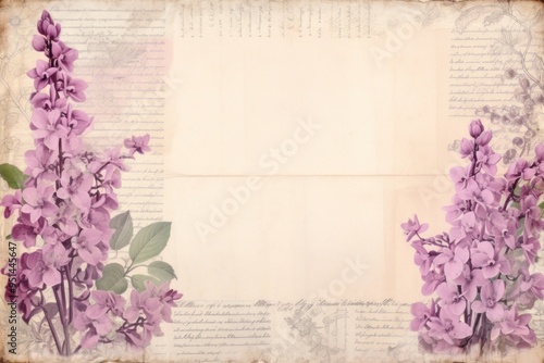 Orchid flower ephemera border backgrounds purple lilac.