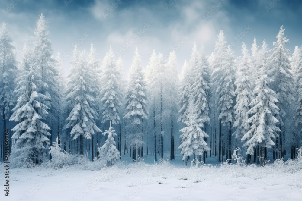 Landscape forest frost tree. Landscape forest frost tree.