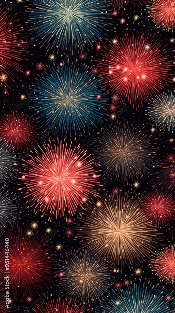Naklejka premium Firework pattern mobile wallpaper fireworks outdoors night.