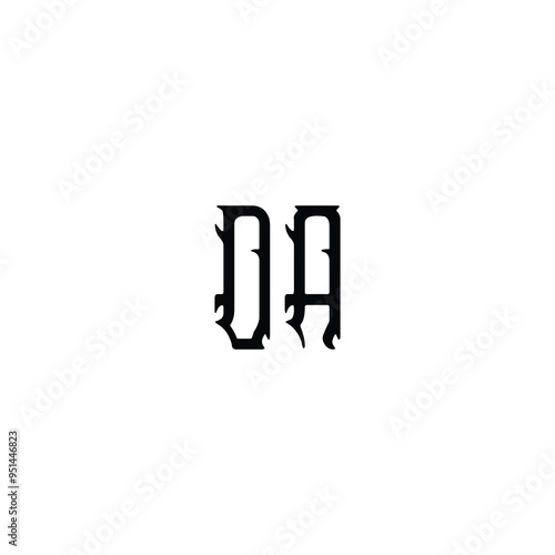 DA monogram logo design letter text name symbol monochrome logotype alphabet character simple logo